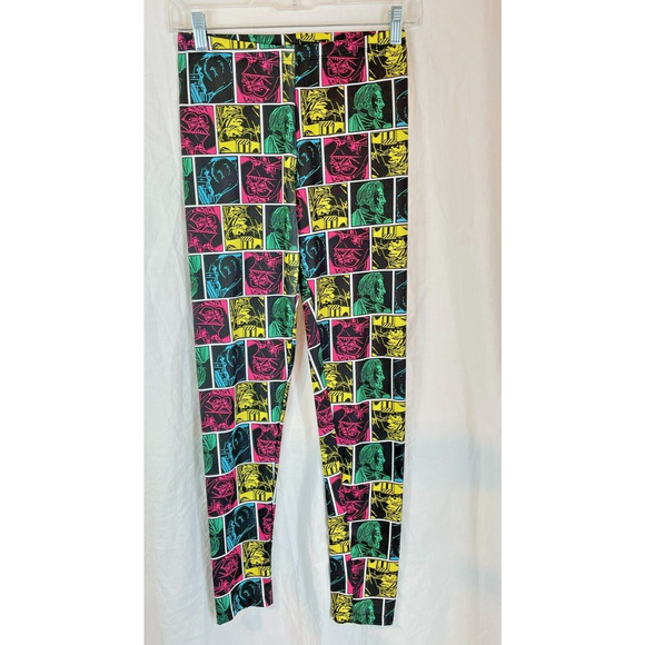 3/20 Star Wars Junior's Sz M Stretch Leggings Pop Art Colors All Over Print - Picture 2 of 8